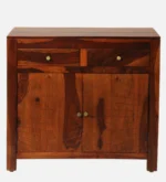 Handcrafted Natural Sheesham Wood Bedroom Storage Cabinet - Image 4