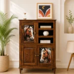 Handcrafted Solid Sheesham Wood Natural Finish Storage Cabinet