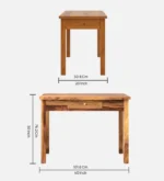 Harrington Solid Sheesham Wood Study Desk with Multiple Storage Compartments - Image 3