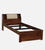 Haven Solid Sheesham Wood Single Bed with Minimalist Headboard in Provincial Teak Finish - Image 4
