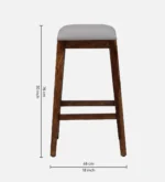 Havok Industrial Style Metal & Wood Bar Stool in Rustic Brown - Image 3