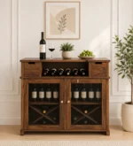 Heritage Maple Crest Wooden Display Cabinet for Modern Homes
