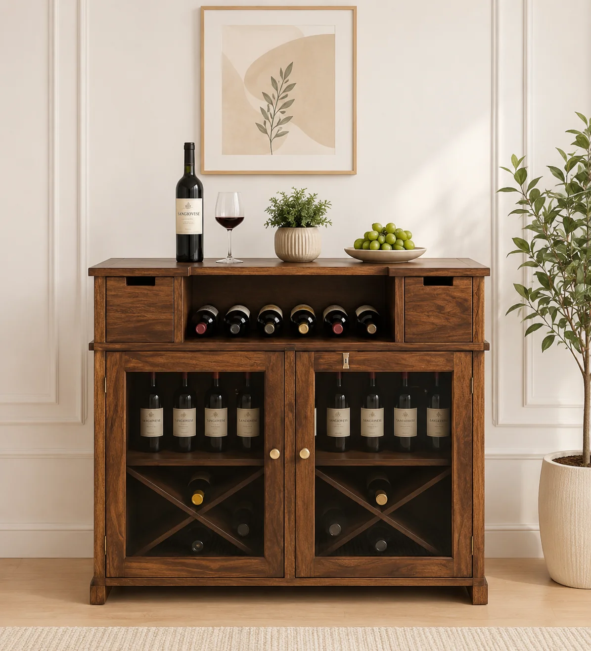 Heritage Maple Crest Wooden Display Cabinet for Modern Homes primewooden (5) Heritage Maple Crest Wooden Display Cabinet for Modern Homes - Image 1