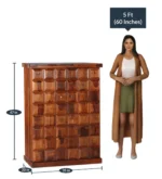 Jorvik Solid Sheesham Wood Multipurpose Cabinet in Honey Finish - Image 4