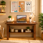 Kingsley Solid Sheesham Wood Writing Desk with Elegant Classic Storage