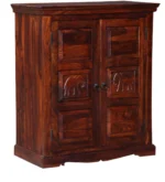 Kinsley Wooden Storage Cabinet with Drawer and Shelves - Image 3