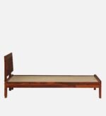 Lennox Solid Sheesham Wood Single Bed with Elegant Wooden Headboard in Walnut Finish - Image 5