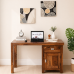 Livingston Solid Sheesham Wood Study Table with Elegant Drawer Cabinet
