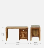 Livingston Solid Sheesham Wood Study Table with Elegant Drawer Cabinet - Image 3