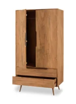Majestic Sheesham Wood Wardrobe In Natural Teak Finish - Image 2