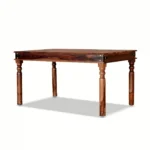 Marlow Solid Sheesham Wood 6 Seater Dining Table Set with Comfortable Cushioned Chairs in Natural Teak Finish - Image 10