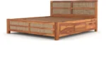 Narvik Sheesham Wood Bed In Provincial Teak Finish With Storage - Image 5