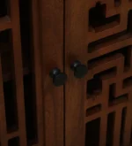Natural Finish Handcrafted Sheesham Wood Tall Storage Cabinet - Image 7
