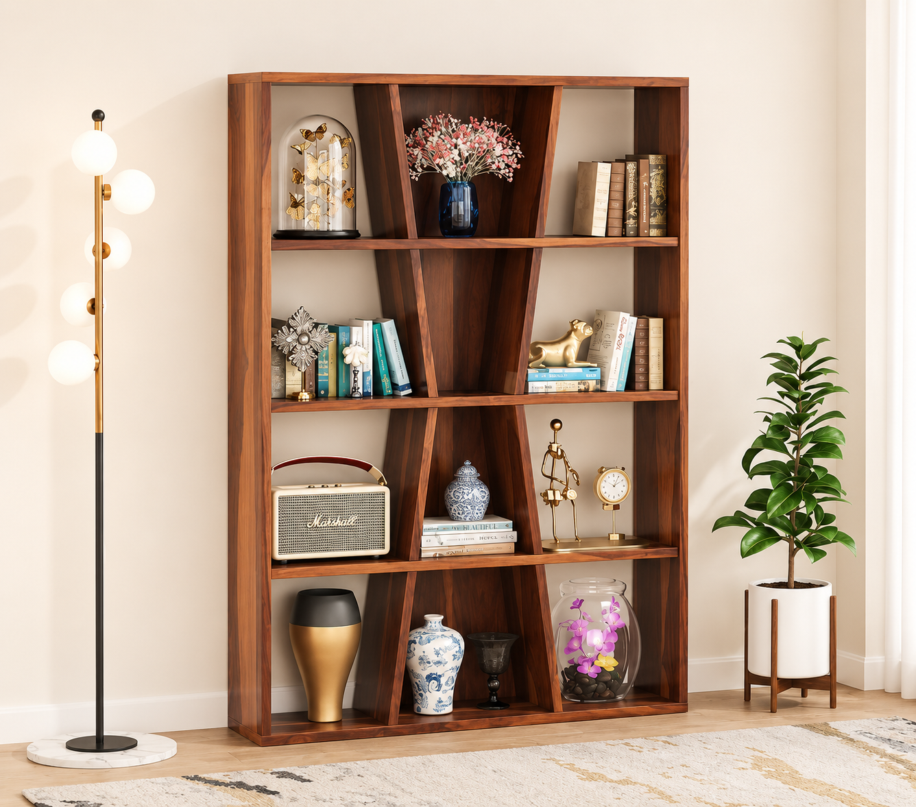 Nordic-Style-Solid-Sheesham-Wood-Display-Bookshelf-for-Modern-Homes-1.png Import placeholder for 1634 - Image 1