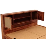 Oakshire Natural Finish Handcrafted Wooden Luxury Spacious Storage Bed - Image 6