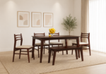 Oakshire Traditional Heritage Style Handcrafted Wooden Six Seater Dining Table With Premium Finish