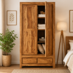 Oakwood Solid Sheesham Wood Wardrobe In Provincial Teak Finish