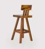 Orion Wooden Bar Stool with Fabric Upholstery in Honey Finish - Image 6