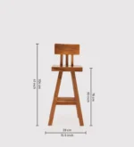 Orion Wooden Bar Stool with Fabric Upholstery in Honey Finish - Image 3