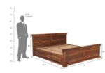 Oslo Sheesham Wood Bed In Provincial Teak Finish With Storage - Image 2