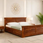 Oslo Sheesham Wood Bed In Provincial Teak Finish With Storage