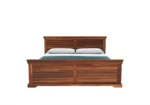 Oslo Sheesham Wood Bed In Provincial Teak Finish With Storage - Image 3