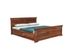 Oslo Sheesham Wood Bed In Provincial Teak Finish With Storage - Image 4