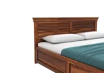 Oslo Sheesham Wood Bed In Provincial Teak Finish With Storage - Image 6