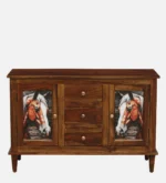 Premium Handcrafted Sheesham Wood 3-Door Storage Cabinet - Image 7