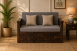 Rayan Sheesham Wood Sofa Cum Bed with Cushioned Mattress