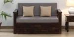 Rayan Sheesham Wood Sofa Cum Bed with Cushioned Mattress - Image 6
