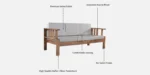 Reyansh Sheesham Wood 3 Seater Sofa with Comfortable Upholstered Backrest - Image 4