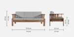 Reyansh Sheesham Wood 3 Seater Sofa with Comfortable Upholstered Backrest - Image 3