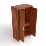 Rustica Solid Sheesham Wood Wardrobe In Teak Wood Finish - Image 6