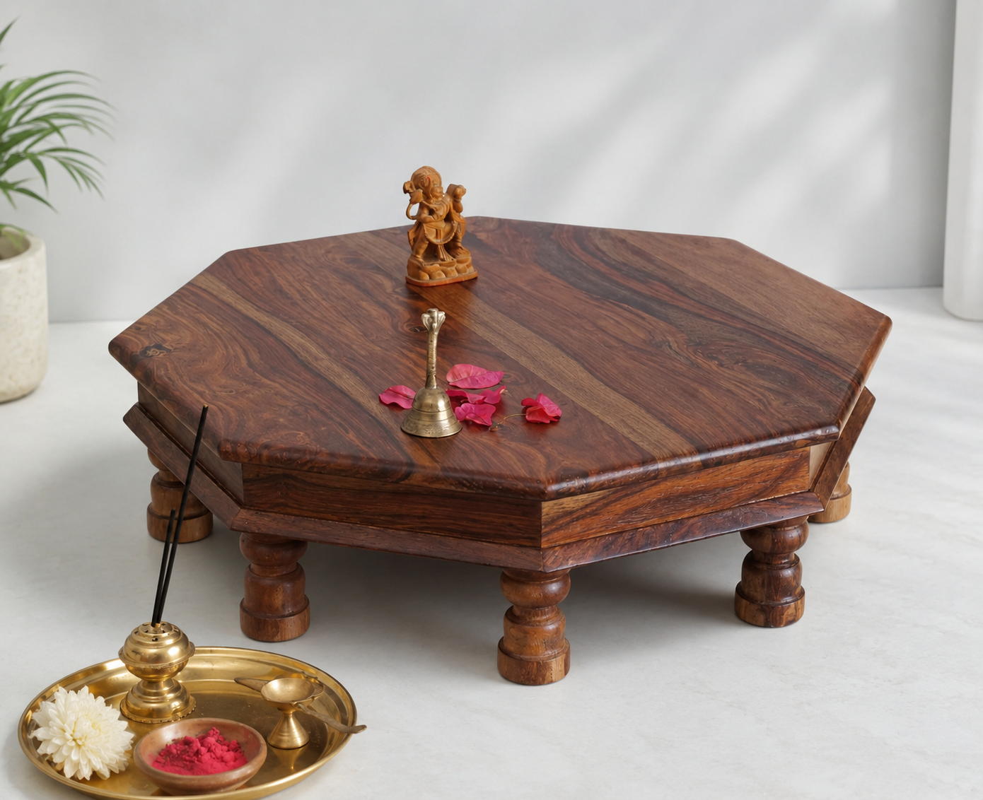 Shubh-Aarambh-Solid-Wood-Pooja-Chowki-with-Traditional-Design-1.png Import placeholder for 4018 - Image 1
