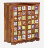 Solid Sheesham Wood Multi Utility Storage Cabinet with Contemporary Design - Image 4