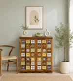 Solid Sheesham Wood Multi Utility Storage Cabinet with Contemporary Design