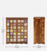 Solid Sheesham Wood Multi Utility Storage Cabinet with Contemporary Design - Image 3