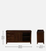 Solid Sheesham Wood Traditional Home Organizer Storage Cabinet - Image 3