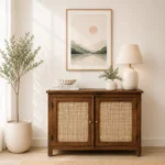Solid Sheesham Wood Traditional Home Organizer Storage Cabinet