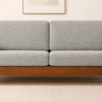 Tara Solid Wood 3 Seater Sofa in Rustic Natural Finish with Cushions