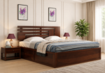 Timbercrest Traditional Handcrafted Premium Wooden Large Storage Bedroom Bed