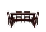 Timberwood Heritage Style Handcrafted Solid Wood Six Seater Dining Table Set With Elegant Chair Design - Image 3