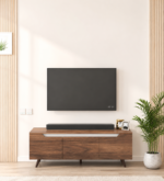 Vanya Handcrafted Sheesham Wood Modern TV Unit with Storage Cabinet