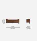 Vanya Handcrafted Sheesham Wood Modern TV Unit with Storage Cabinet - Image 3