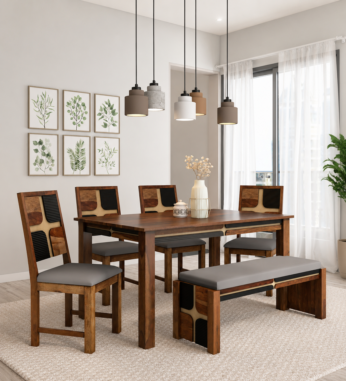 Varello-Solid-Sheesham-Wood-6-Seater-Dining-Set-with-Fabric-Chairs-1.png Import placeholder for 2406 - Image 1