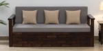 Vedant Solid Wood 3 Seater Sofa Cum Bed in Provincial Teak Finish - Image 4