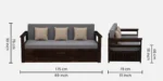 Vedant Solid Wood 3 Seater Sofa Cum Bed in Provincial Teak Finish - Image 3