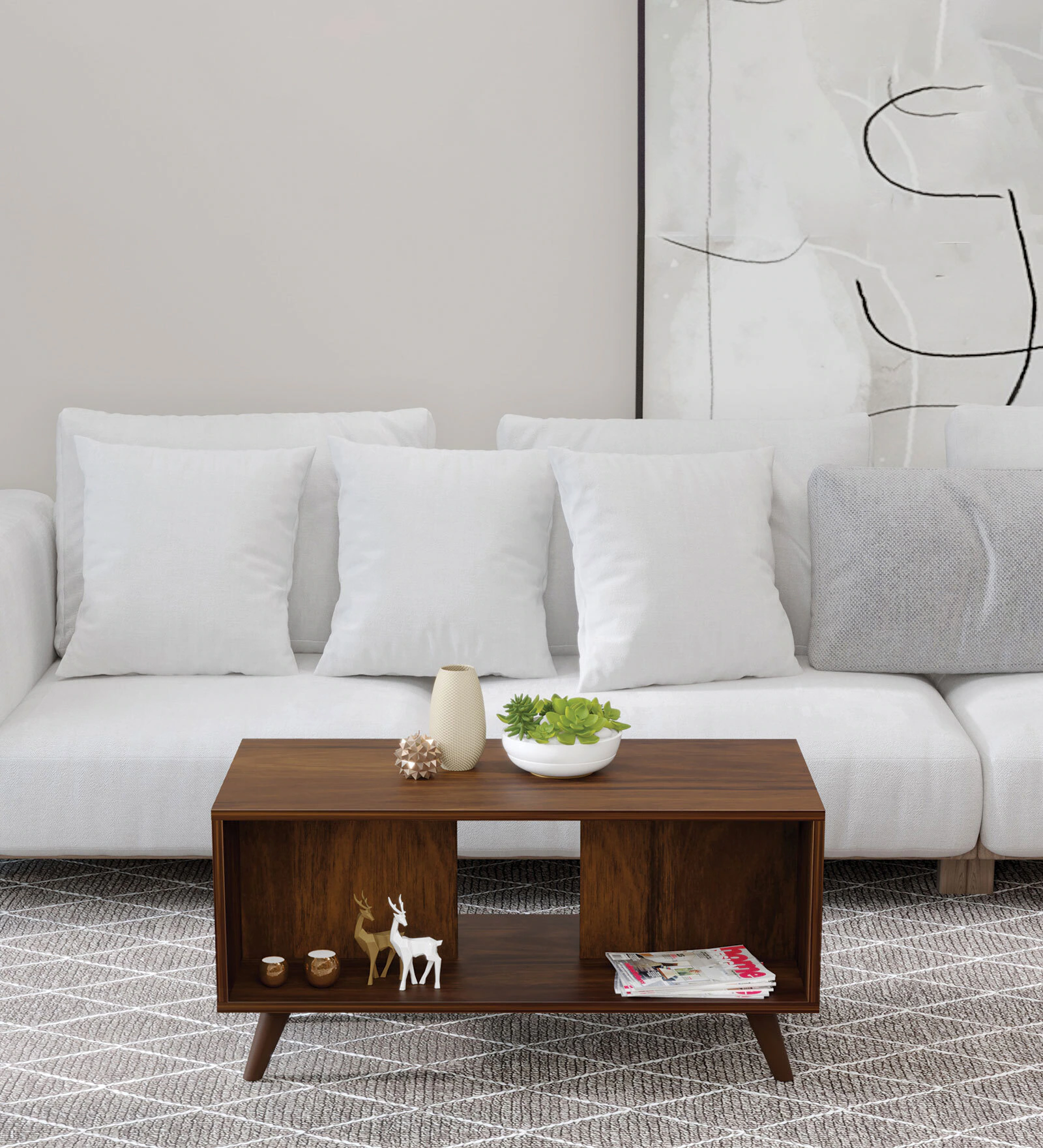 Verena Solid Sheesham Wood Elegant Living Room Coffee Table with Premium Finish (1) Verena Solid Sheesham Wood Elegant Living Room Coffee Table with Premium Finish - Image 1