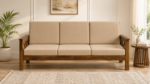 Vihaan Sheesham Wood 3 Seater Sofa with Upholstered Cushions